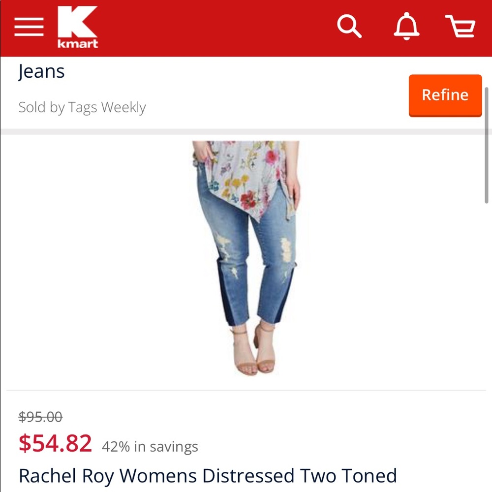 Rachel Roy Two Toned Denim Jeans
